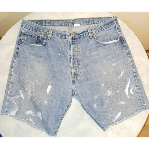 Levi's Other - Levi Strauss &Co denim cutoff paint stained cutoff shorts 40x9 501s